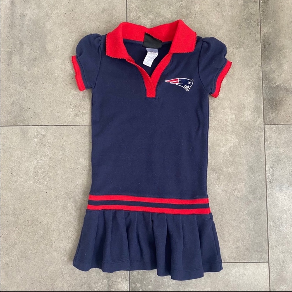Girls NFL patriots navy and red tennis cheerleader dress 3T